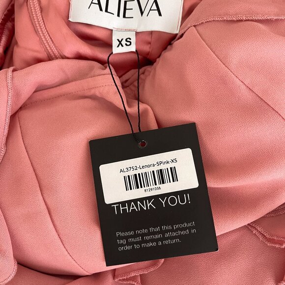 Brand New Alieva LENORA RUFFLE MINI DRESS (BLUSH PINK) - Picture 10 of 10